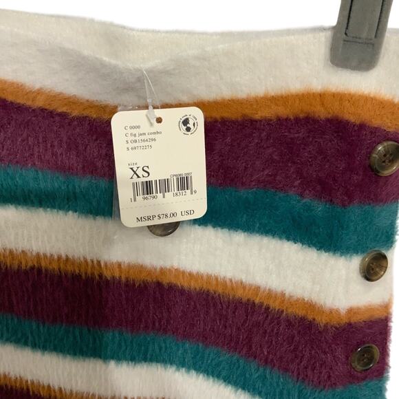 NWT Free People Ciara Fig Jam Stripe Mini Skirt Size XS - Picture 3 of 4